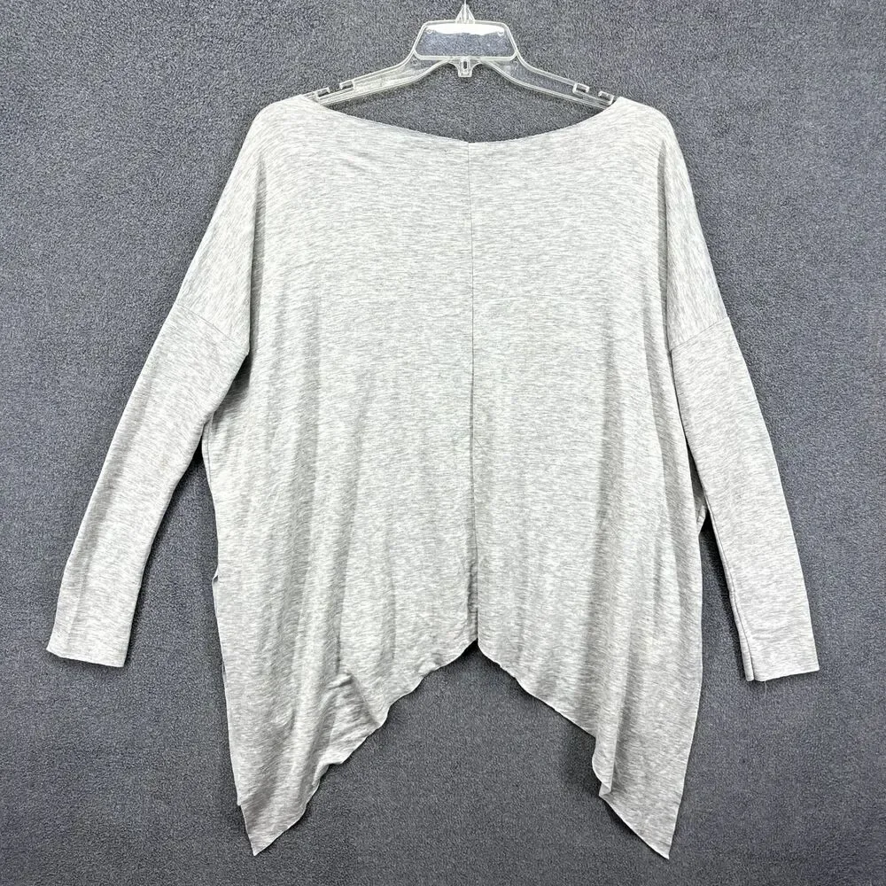 KLD Sweater Womens Small Gray Tunic Boxy Oversized raw hem‎ dolman sleeve